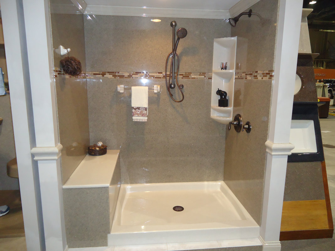 Tub to shower with chair rail